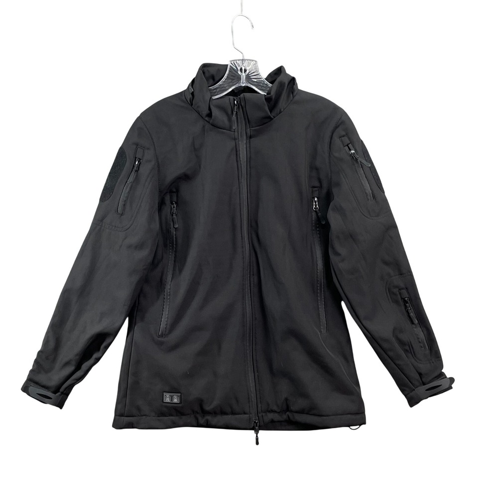 Heated Softshell Jacket Mens Medium Black Tactical Electric Coat Travel Academia